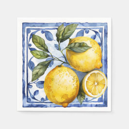 Guardanapo De Papel Blue Lemon Citrus Summer