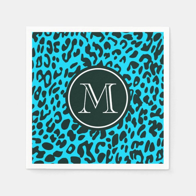 Guardanapo De Papel Blue Leopard Print (Frente)
