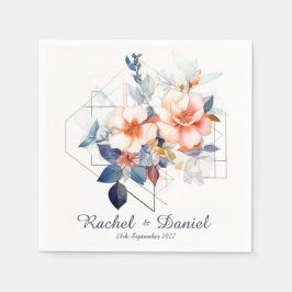 Guardanapo De Papel Blue Lines&Flowers: Wedding Napkins