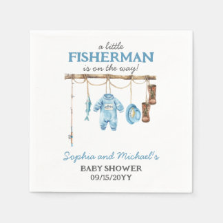 Guardanapo De Papel Blue Little Fisherman Baby Shower