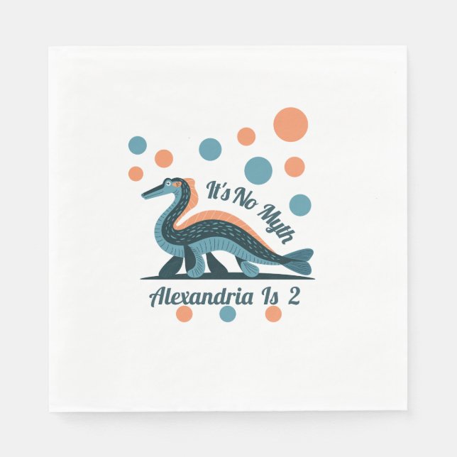 Guardanapo De Papel Blue Loch Ness Birthday Paper Napkins (Frente)