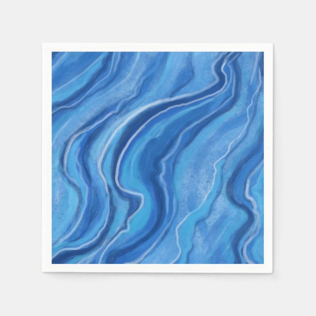Guardanapo De Papel Blue Marble Paper Napkins (Frente)