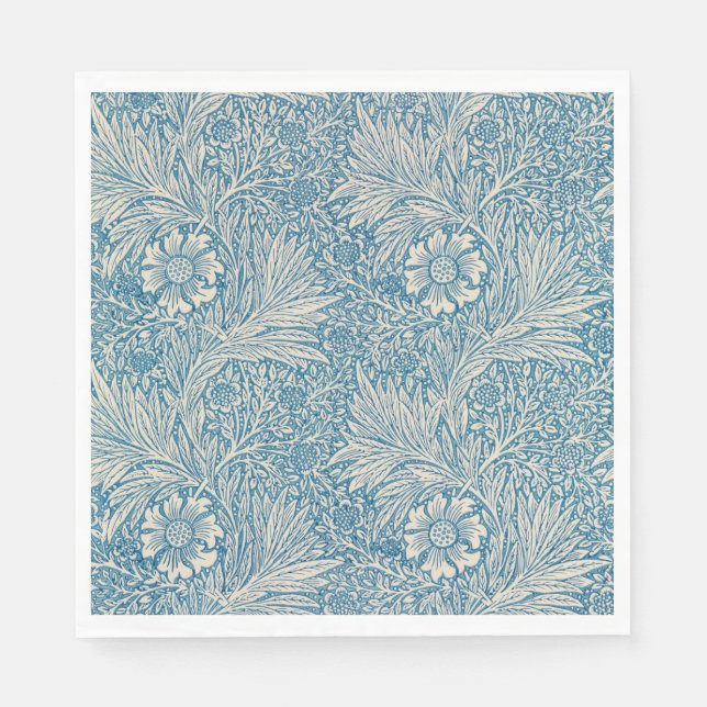 Guardanapo De Papel Blue Marigolds (por William Morris) (Frente)