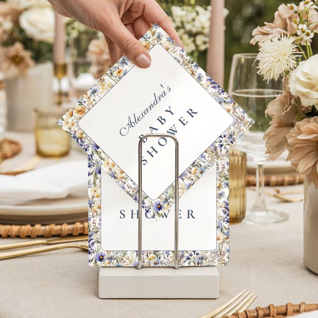 Guardanapo De Papel Blue Meadow Wildflower Baby Shower (Criador carregado)