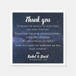 Guardanapo De Papel Blue Night Sky Weding Obrigado Mensagem