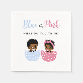 Guardanapo De Papel Blue or Pink Black African American Baby in Egg