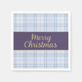 Guardanapo De Papel Blue Plaid Christmas Napkins • Merry Christmas • P