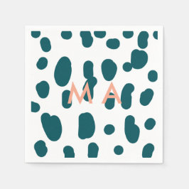 Guardanapo De Papel Blue polkadot orange pastel monogram man letter pa