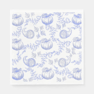 Guardanapo De Papel Blue Pumpkin Toile Luncheon Napkin