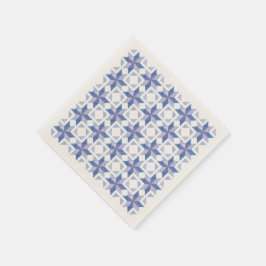 Guardanapo de papel Blue Quilt Block