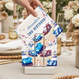 Guardanapo De Papel Blue Race Car Two Fast Birthday