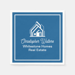 Guardanapo De Papel Blue Real Estate Company Custom Realtor Party