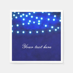Guardanapo De Papel Blue Rustic Night String Luzes Casamento Napkins