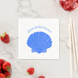 Guardanapo De Papel Blue Seashelds PERSONALIZADO Bridal Shower Party