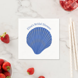 Guardanapo De Papel Blue Seashelds PERSONALIZADO Bridal Shower Party