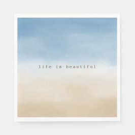 Guardanapo De Papel Blue Sky Beige Sand Ombre Watercolor personalizado