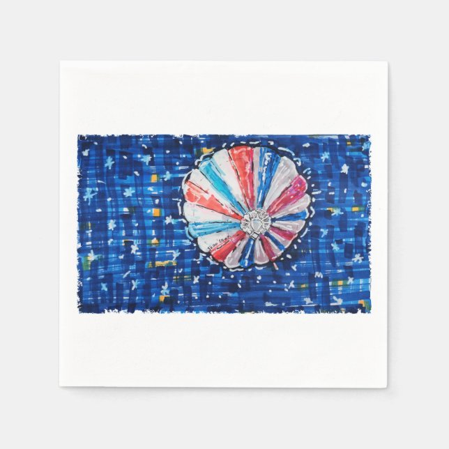 Guardanapo De Papel Blue Sky Hot Air Balloon (Frente)