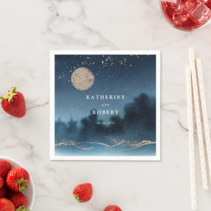 Guardanapo De Papel Blue Sky Watercolor Paisagem Caseira Monograma de 