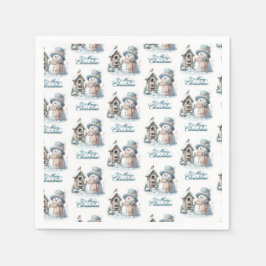 Guardanapo De Papel Blue Snowman Napkin