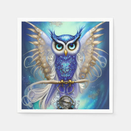Guardanapo De Papel Blue Steampunk Owl