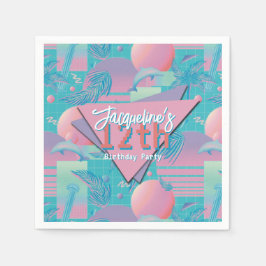 Guardanapo De Papel Blue Summer Vaporwave Sunset Birday