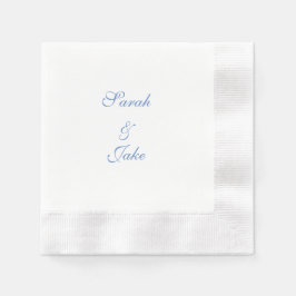 Guardanapo De Papel Blue Text White Wedding Coined