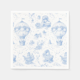 Guardanapo De Papel Blue Toile de Jouy Baby Shower Napkins