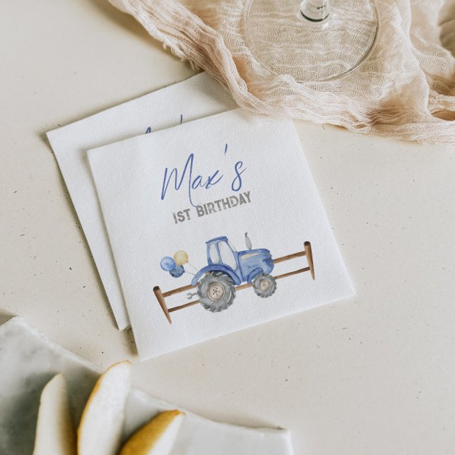 Guardanapo De Papel Blue Trator Birthday Napkins (Criador carregado)
