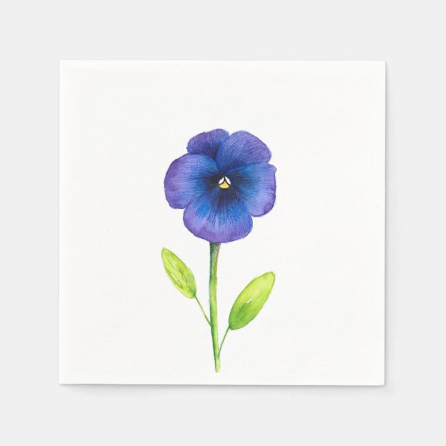 Guardanapo De Papel Blue Violet Pansy (Frente)