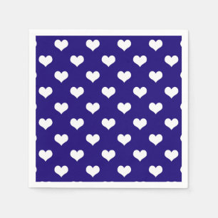 Guardanapo De Papel Blue White Love Heart Design