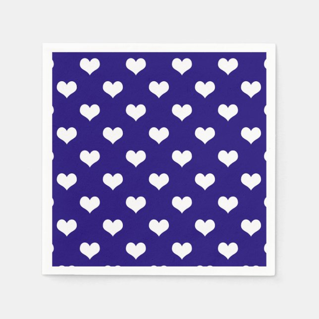 Guardanapo De Papel Blue White Love Heart Design (Frente)