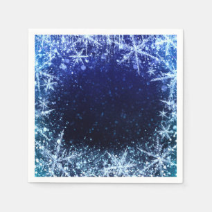 Guardanapo De Papel Blue Winter Wonderland Icy Snowflakes