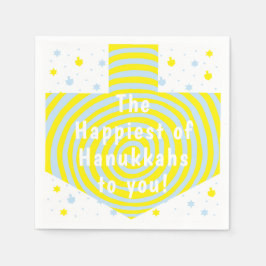 Guardanapo De Papel Blue Yellow Hanukkah Swirl Dreidel