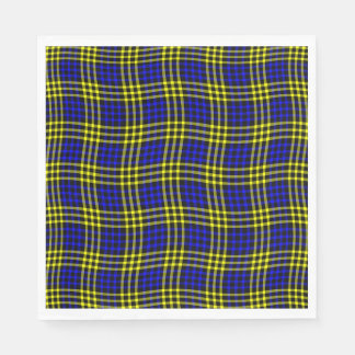 Guardanapo De Papel Blue Yellow Plaid Checker Seamless Pattern