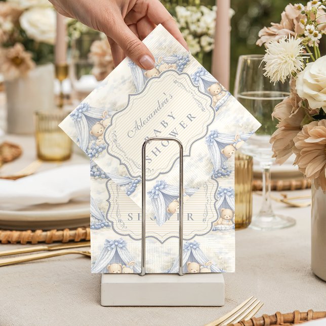 Guardanapo De Papel Blueberry Baby Canopy Toile Baby Shower (Criador carregado)