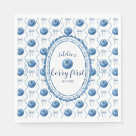 Guardanapo De Papel Blueberry Baby's Berry First 1st Birthday Party