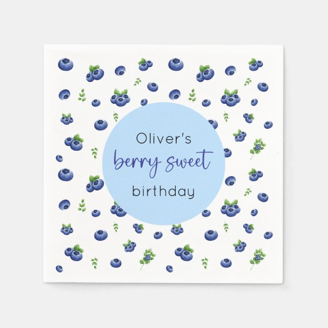 Guardanapo De Papel Blueberry Birthday Berry Sweet (Frente)