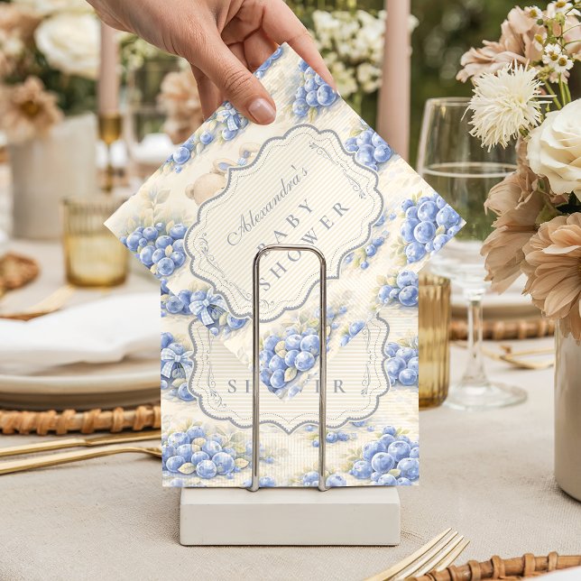 Guardanapo De Papel Blueberry Garden Teddy Toile Baby Shower (Criador carregado)