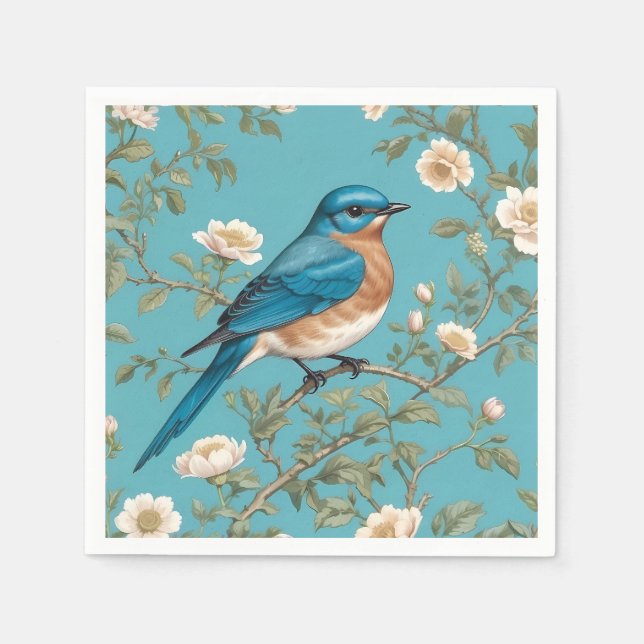 Guardanapo De Papel Bluebird William Morris Inspirou Turquois (Frente)
