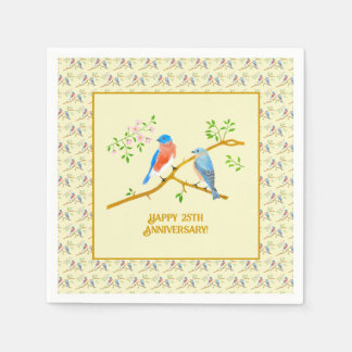 Guardanapo De Papel Bluebirds Happy Anniversary
