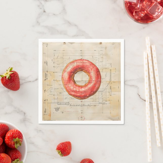 Guardanapo De Papel Blueprint do Doughnut Vintage (Insitu)