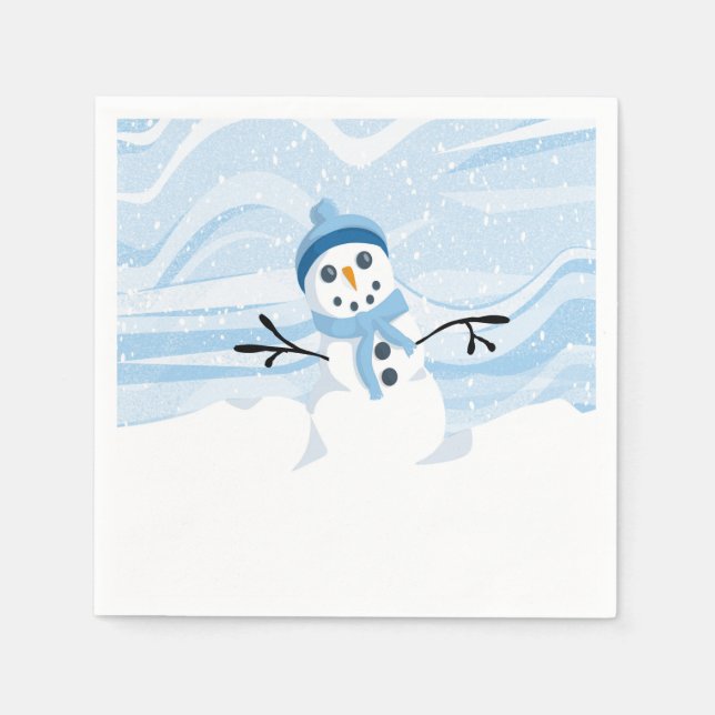 Guardanapo De Papel Bluesy Snowman Napkins (Frente)