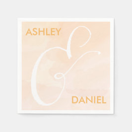 Guardanapo De Papel Blush Apricot Watercolor Wedkins, Peach