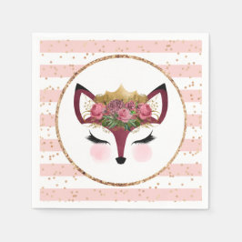 Guardanapo De Papel Blush & Dourado Fox Princess
