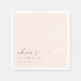 Guardanapo De Papel Blush e Dourado Casamento Personalizado Napkins