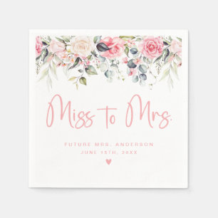 Guardanapo De Papel Blush Floral Miss À Sra. Chá de panela Napkin