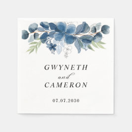 Guardanapo De Papel Blush Gold Greenery Succulent Dusty Blue Wedding 