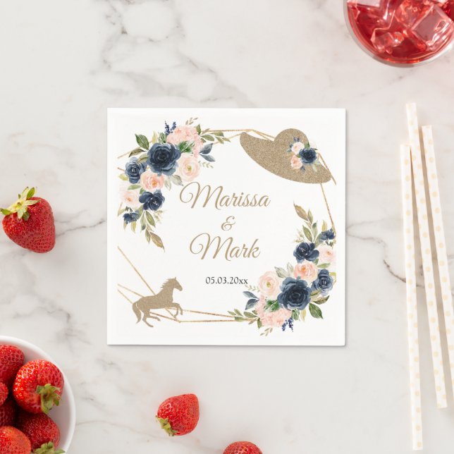Guardanapo De Papel Blush & Marinho Kentucky Derby Wedding (Insitu)