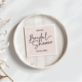 Guardanapo De Papel Blush Moderno Manuscrito para Chá de Noiva