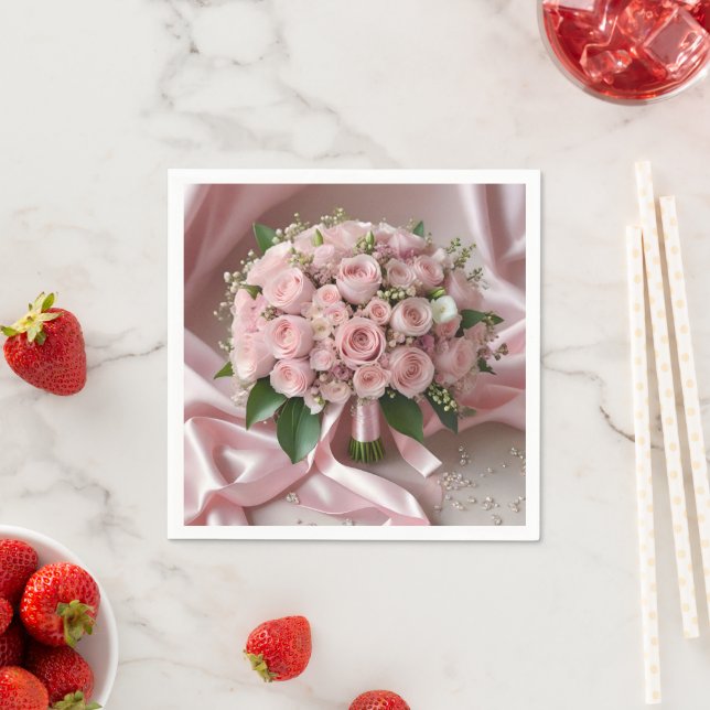 Guardanapo De Papel "Blush of Love: A Buquê do Romance Eterno" (Insitu)